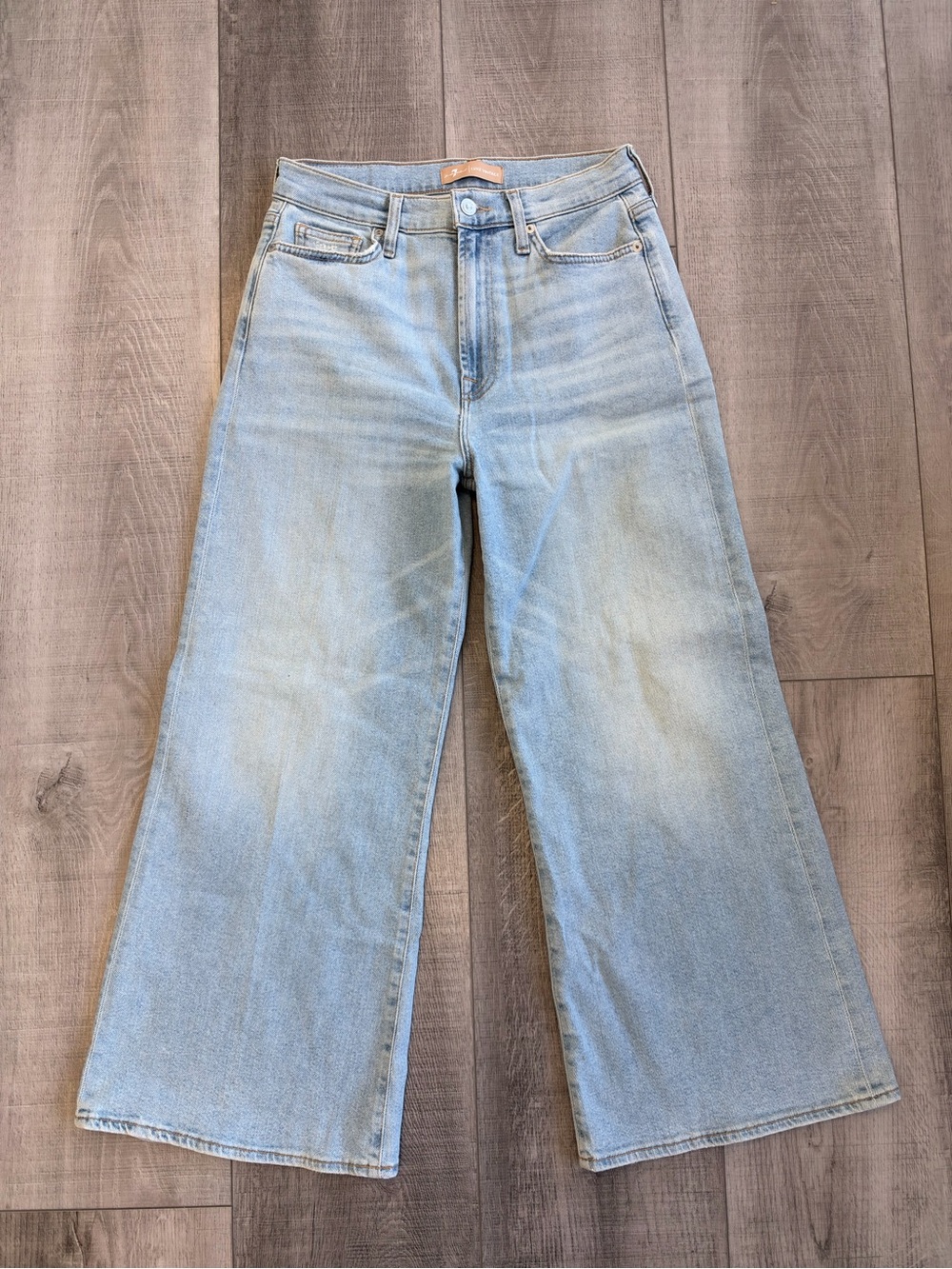 7 For All Mankind Light Wash Ultra High Rise Cropped Jo Jeans